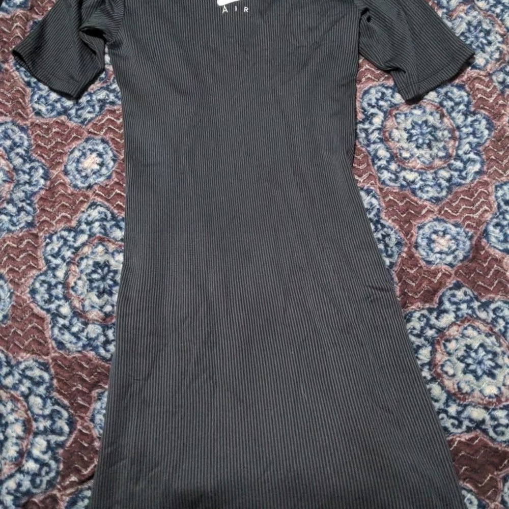 Nike Black Ribbed Midi Bodycon Dress